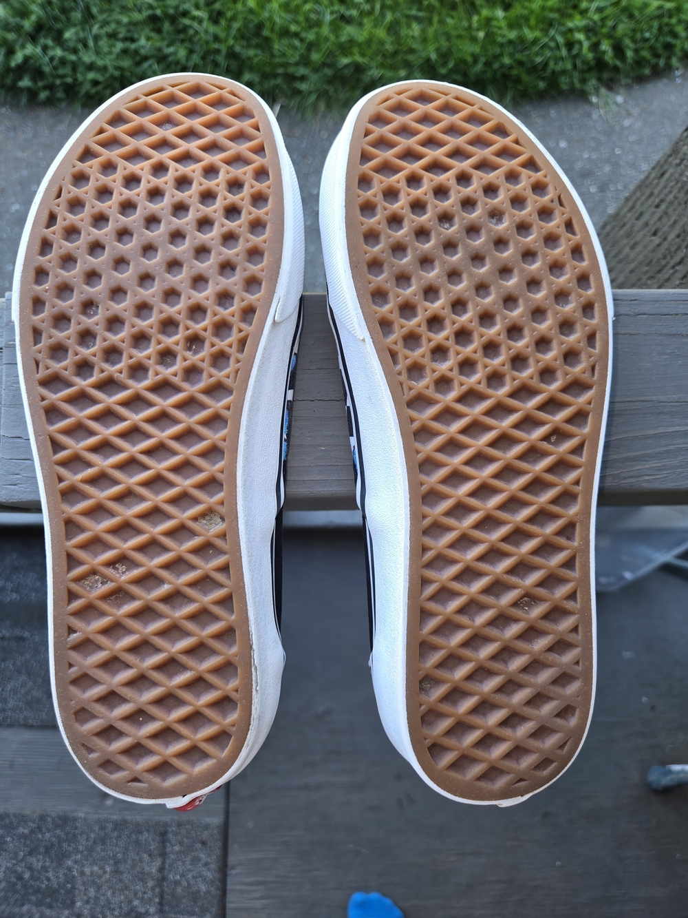Vans Mens Slip-On Shoes - Blue Butterfly Checkered - Picture 7 of 9